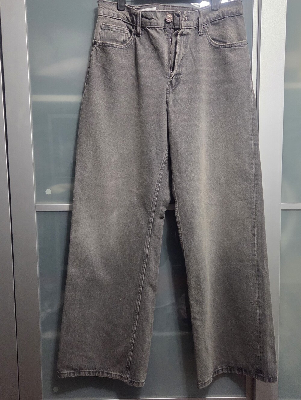 NWOT Zara Wide-Leg Jeans — Washed Medium Gray 12